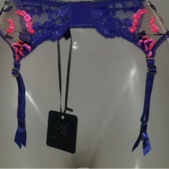 RARE Honey Birdette Whitney Pink Sapphire Suspender size medium NEW - Picture 2 of 3